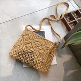 Straw Woven Shoulder Bag Crossbody Beach Handbag