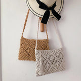 Straw Woven Shoulder Bag Crossbody Beach Handbag