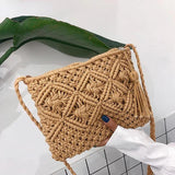 Straw Woven Shoulder Bag Crossbody Beach Handbag