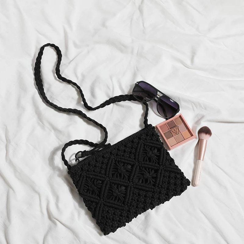Straw Woven Shoulder Bag Crossbody Beach Handbag
