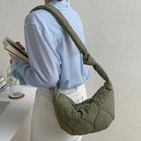 Quilted Shoulder Bag Lattice Pattern Large Capacity Tote Crossbody Padded
