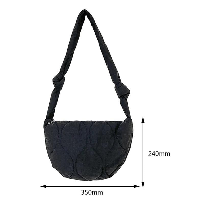 Quilted Shoulder Bag Lattice Pattern Large Capacity Tote Crossbody Padded