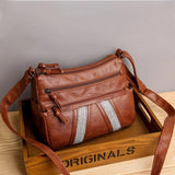Women's Multi-layer Shoulder Messenger Bag Soft Leather Crossbody