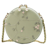 Women's Lace Circular Crossbody Bag Small Sling Shoulder Messenger Handbag
