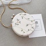 Women's Lace Circular Crossbody Bag Small Sling Shoulder Messenger Handbag