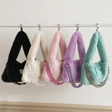 Soft Fluffy Shoulder Bags For Women Winter Candy Plush Female Tote
