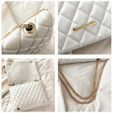 Plaid PU Leather Shoulder Bag Envelope Handbag Small Square Bag