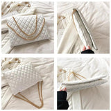 Plaid PU Leather Shoulder Bag Envelope Handbag Small Square Bag