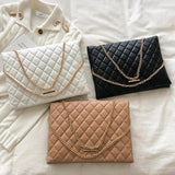 Plaid PU Leather Shoulder Bag Envelope Handbag Small Square Bag