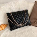 Plaid PU Leather Shoulder Bag Envelope Handbag Small Square Bag