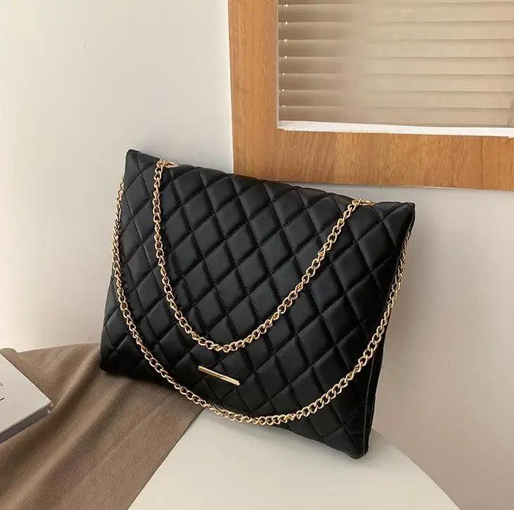Plaid PU Leather Shoulder Bag Envelope Handbag Small Square Bag