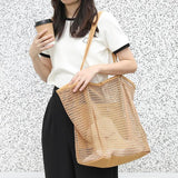 Japanese Mesh Fishing Net Canvas Handbag