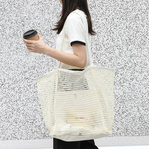 Japanese Mesh Fishing Net Canvas Handbag