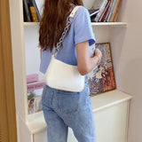Women's Shoulder Bag Stitched Armpit Bag Street Pu Handbag