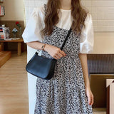 Women's Shoulder Bag Stitched Armpit Bag Street Pu Handbag