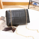 Plaid Embroidered Chain Small Square Bag Mini PU Leather Shoulder Crossbody Bags