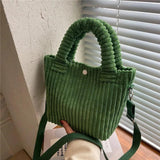 Corduroy Bucket Shoulder Bag Nylon Crossbody