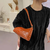 Stone Pattern Shoulder Bag Leather Chain Female Bag