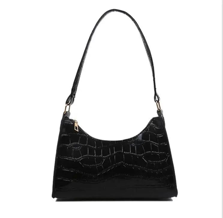 Stone Pattern Shoulder Bag Leather Chain Female Bag