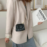 Small Square Flap Bag Crocodile Pattern Chain Shoulder Handbag