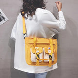Women Canvas Handbag Harajuku Schoolbag Large Capacity Totes
