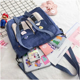 Women Canvas Handbag Harajuku Schoolbag Large Capacity Totes