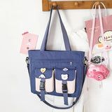 Women Canvas Handbag Harajuku Schoolbag Large Capacity Totes