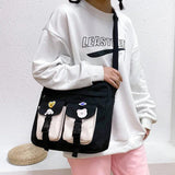 Women Canvas Handbag Harajuku Schoolbag Large Capacity Totes