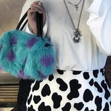 Soft Plush Women Small Shoulder Bag Furry Clutch Purse Handbag