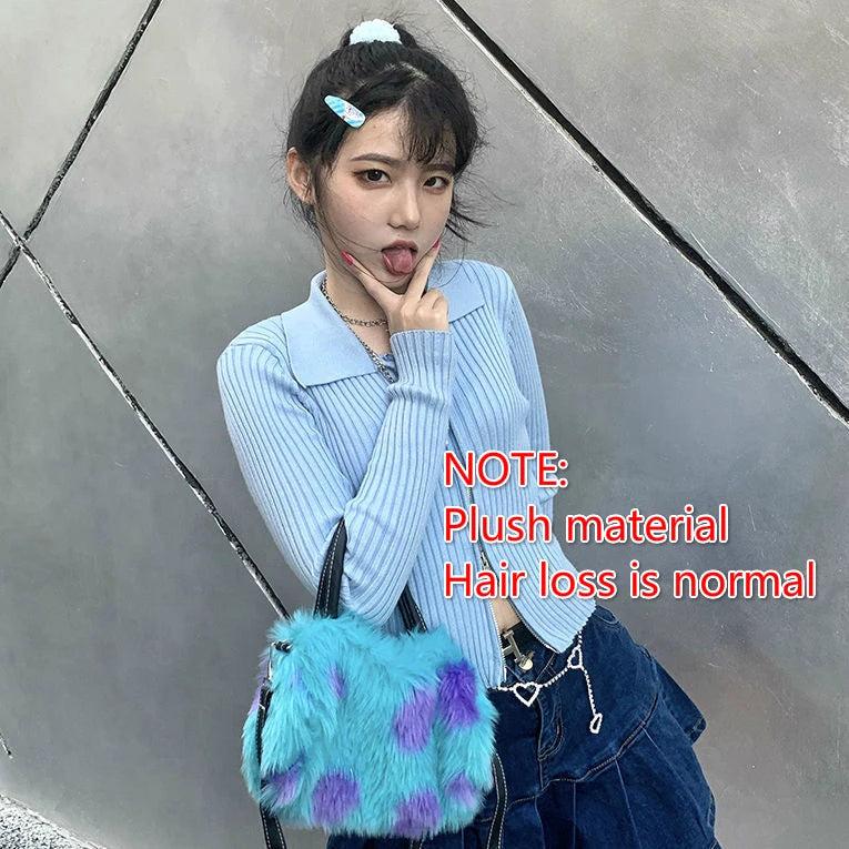 Soft Plush Women Small Shoulder Bag Furry Clutch Purse Handbag