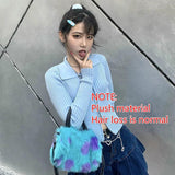 Soft Plush Women Small Shoulder Bag Furry Clutch Purse Handbag