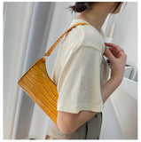 Crocodile Pattern Leather Hobos Shoulder Bag for Women Girls