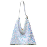 Sparkling Tote Bag for Women Sequins Shoulder Shopper Bags