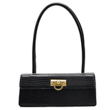 Crocodile Pattern Square Tote Armpit Bag High PU Leather Women's Handbag