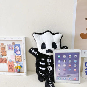 Skull Plush Backpack Gothic Bag Doll Backpack Furry Bag Skeleton Birthday Gift