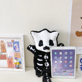 Skull Plush Backpack Gothic Bag Doll Backpack Furry Bag Skeleton Birthday Gift
