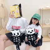 Skull Plush Backpack Gothic Bag Doll Backpack Furry Bag Skeleton Birthday Gift