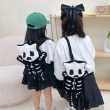 Skull Plush Backpack Gothic Bag Doll Backpack Furry Bag Skeleton Birthday Gift