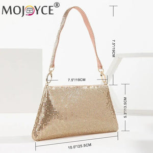 Aluminium Rhinestones Pattern Evening Clutch Bag