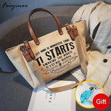 Casual Canvas Shoulder Bag for Women Large Capacity Tote Bags