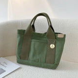 Casual Canvas Tote Bag Solid Color Convenient Handbag Female Student