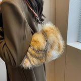Arrival Lady PU Leather & Faux Fur Handbag Shoulder Bag