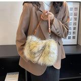 Arrival Lady PU Leather & Faux Fur Handbag Shoulder Bag