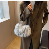 Arrival Lady PU Leather & Faux Fur Handbag Shoulder Bag
