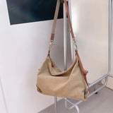 Retro Canvas Tote Shoulder Bags Women Crossbody Bags Large Solid Bags