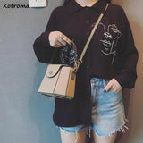 Shoulder Bags Women Vintage Cross-body Bucket Bag PU Leather