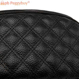 Cowhide Leather Shoulder Crossbody Bag with Rhombus Pattern