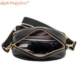 Cowhide Leather Shoulder Crossbody Bag with Rhombus Pattern