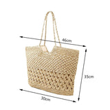 Vintage Straw Beach Bags Women Shoulder Totes Bohemian Summer Vacation