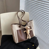 Patchwork Shoulder Bags For Women Large Capacity Canvas Handbags Cloth Totes
